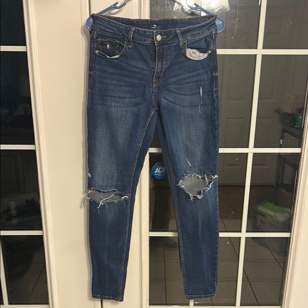 Old Navy Blue Skinny Distressed Jeans